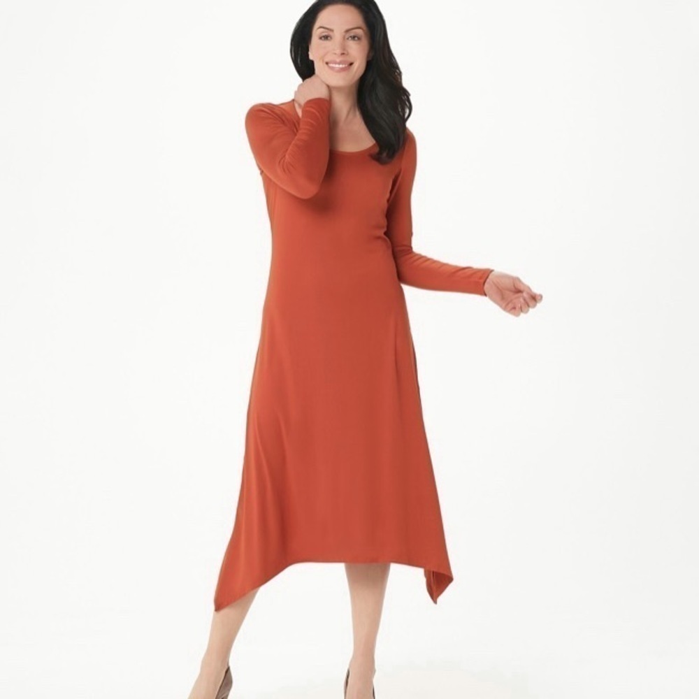 G.I.L.I Orange Midi/Maxi Dress Size Small